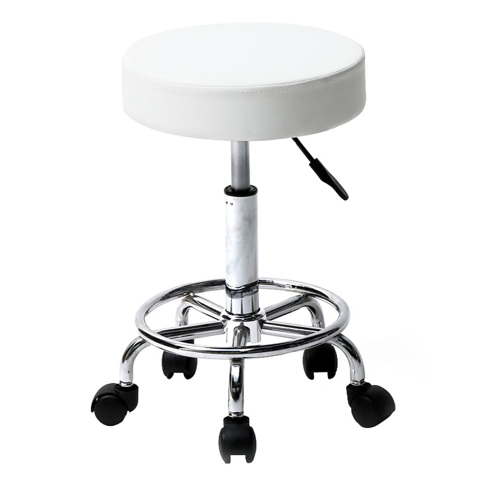 Round Stool Ha Ha Feet Rotation Bar Stool White