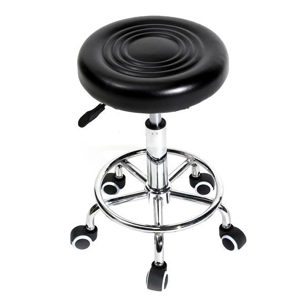 Round Stool with Lines Rotation Bar Stool White