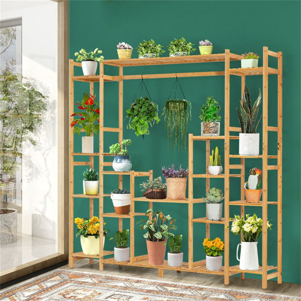 Rustic Bamboo Plant Stand 66 Inches X 12 Inches X 65.5 Inches for Living Room