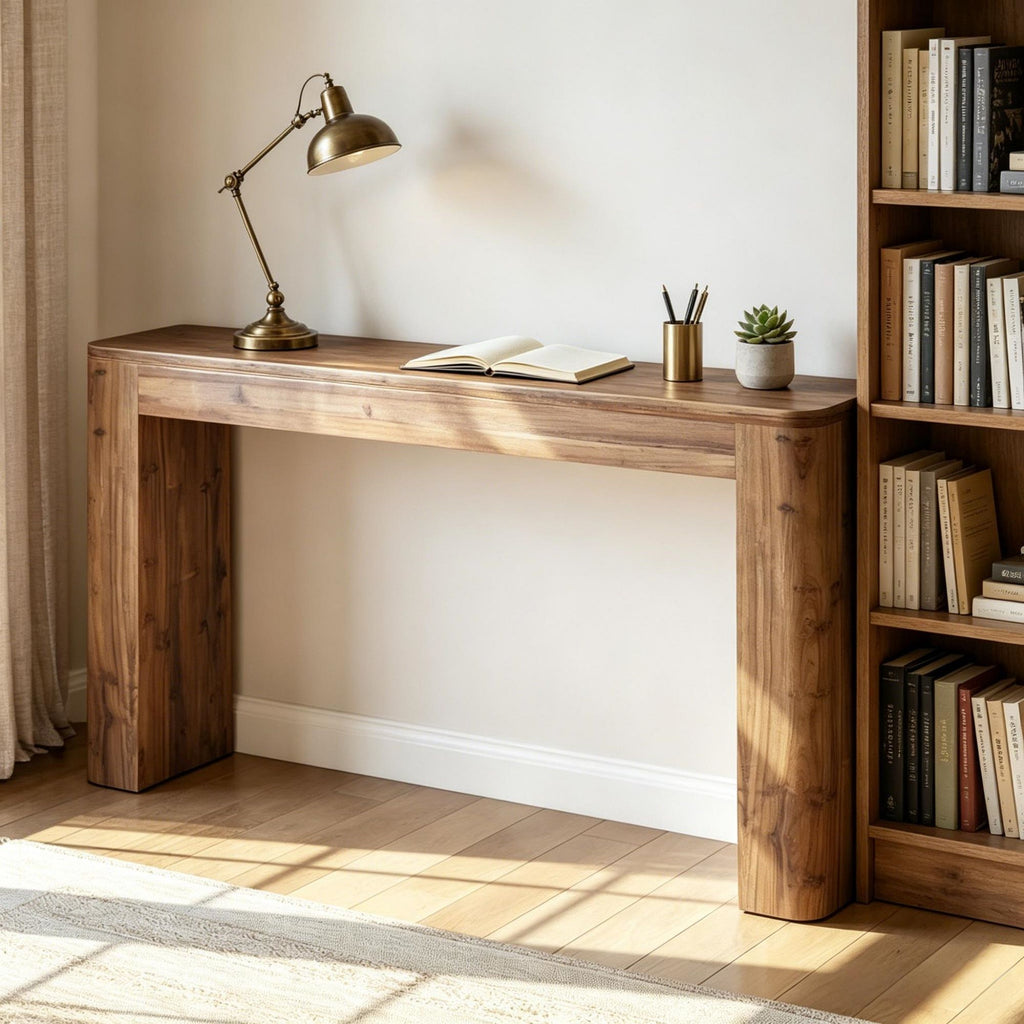 Rustic Console Table with Adjustable Rubber for Bedroom