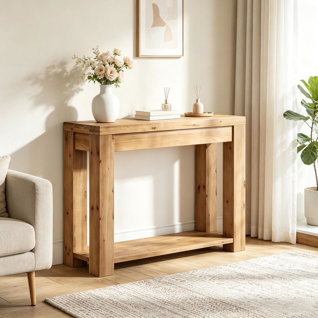 Rustic Console Table with Easy to Clean