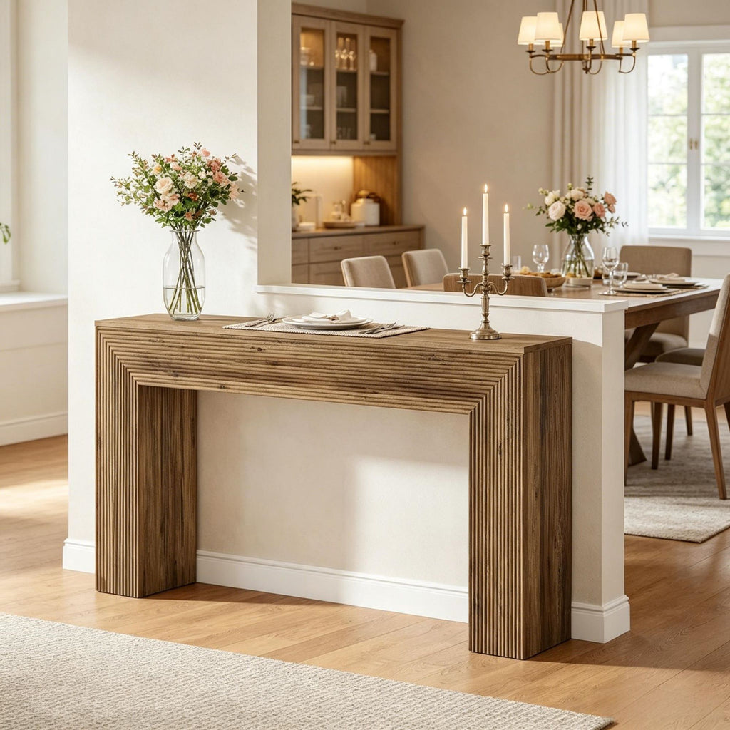 Rustic Long Console Table 62.99 Inches for Hallway
