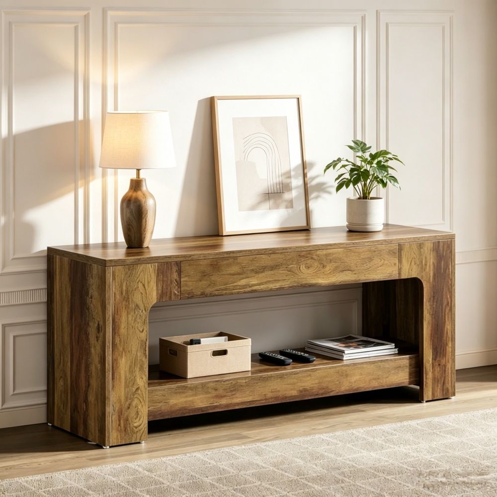 Rustic Long Console Table for Bedroom