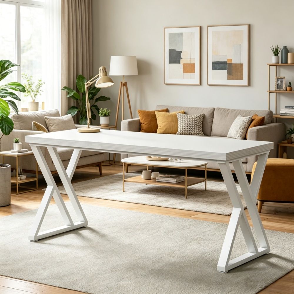 Rustic Office Desk with Adjustable Leg and Footpads 29.52 Inches X 55.12 Inches X 23.62 Inches
