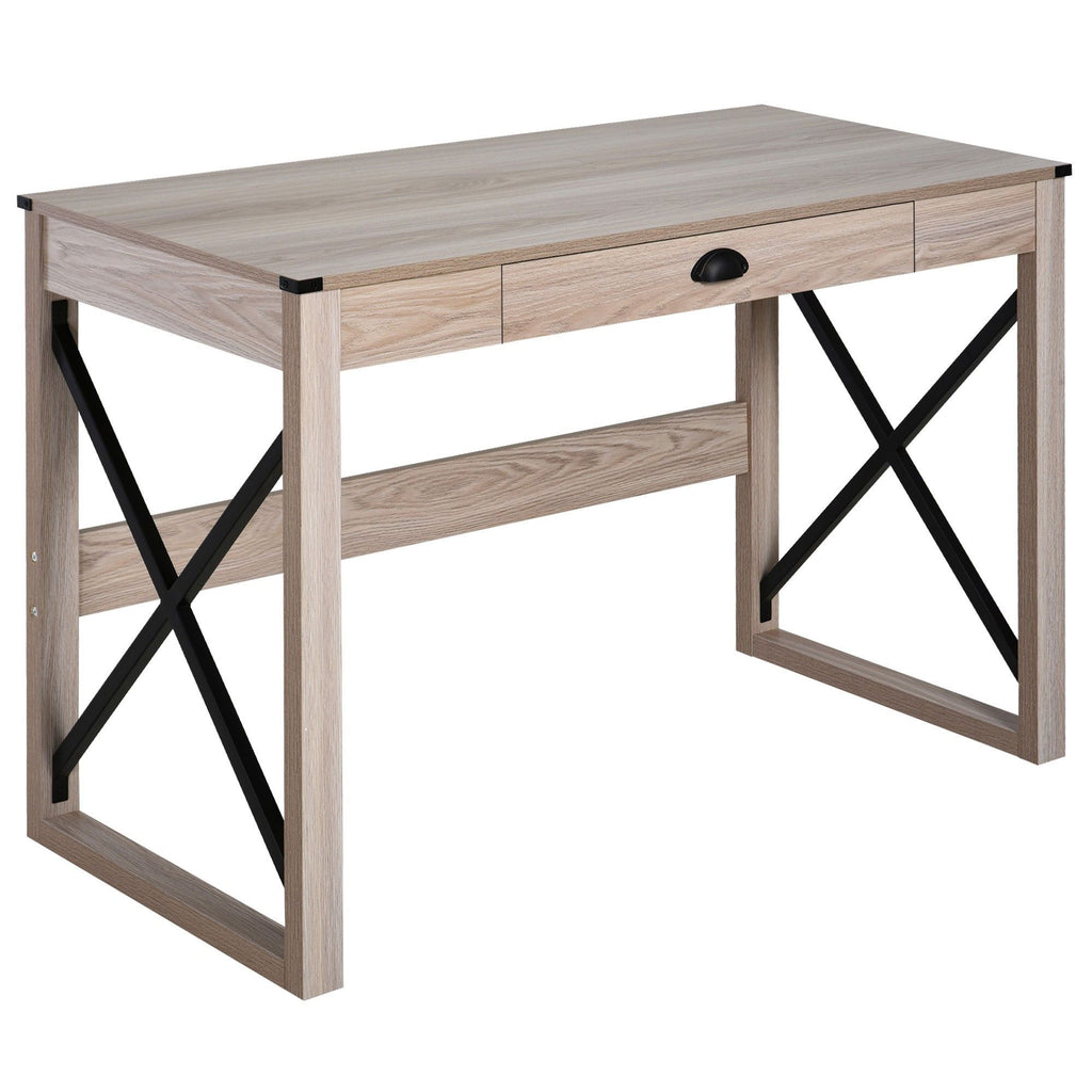 Rustic Writing Desk Farmhouse Home Office Computer Workstation with Drawer