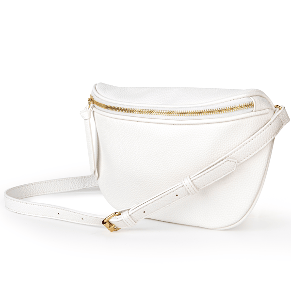 Saddle Crossbody Bags for Women, PU Leather Saddle Satchel Bag Fanny Pack and Cross Body Purse-White