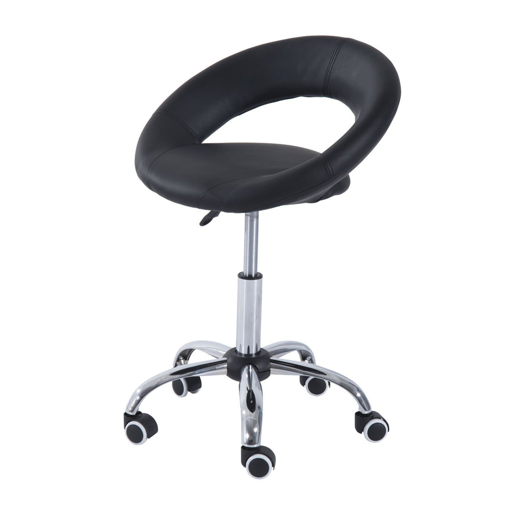 Salon Stool Ergonomic Adjustable Height Black Hydraulic Rolling Swivel Chair for Spa and Medical