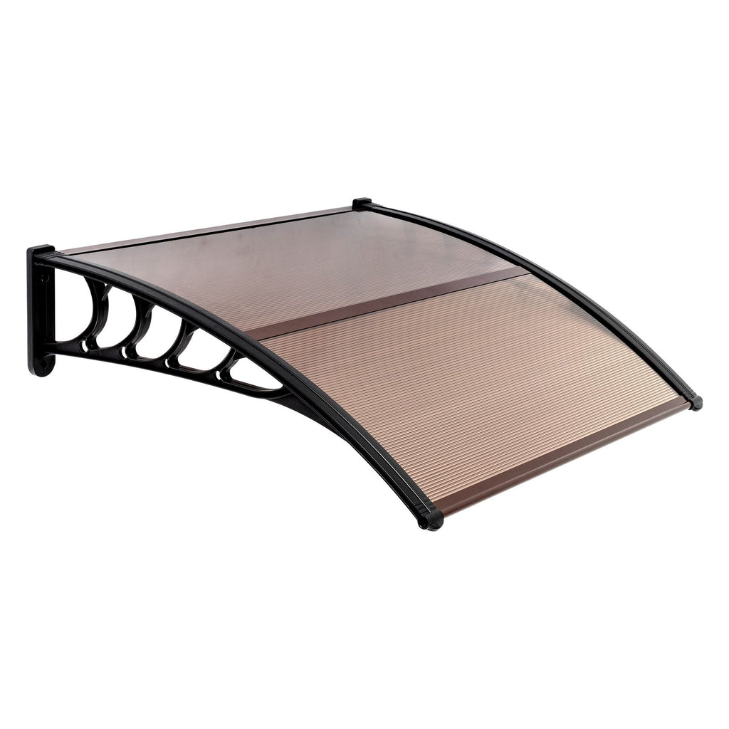 [Same Code: 27655126]100 x 96cm Household Application Door & Window Rain Cover Eaves Brown Board & Black Holder