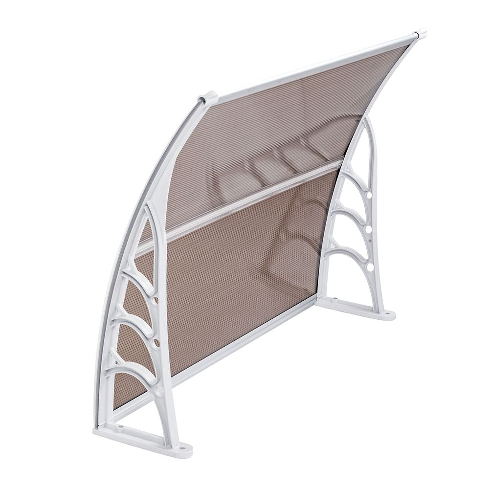 [Same Code: 28466374]HT-100 x 80 Household Application Door & Window Rain Cover Eaves Brown Board & White Holder