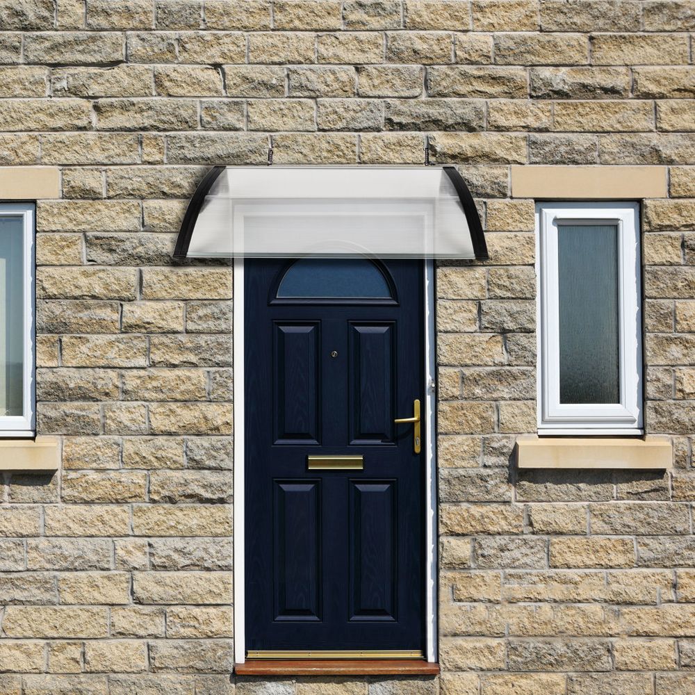 [Same Code: 29975683]HT-100 x 96cm Household Application Door & Window Rain Cover Eaves Black Holder