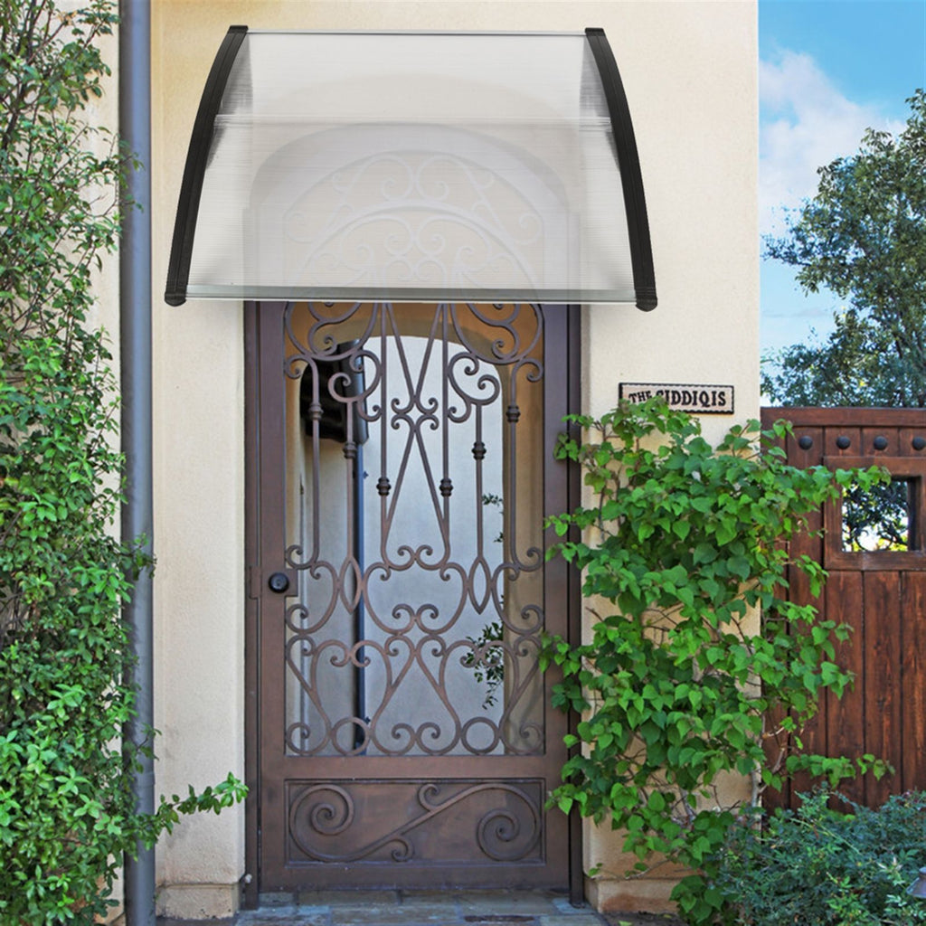 [Same Code: 31072821]HT-100 x 80 Household Application Door & Window Rain Cover Eaves Canopy White & Gray Bracket