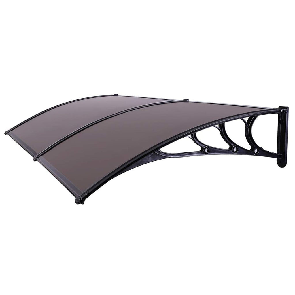 [Same Code: 72908277]200 x 100 Household Application Door & Window Rain Cover Eaves Canopy Brown & Black Bracket