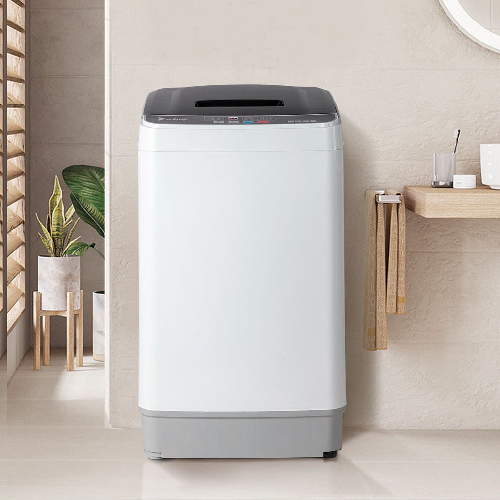 [Same Code: 77659644]Full-Automatic Washing Machine Top Load Portable Compact Laundry Washer Spin with Drain Pump,10 programs 8 Water Level Selections with LED Display 17.8 Lbs Capacity, blac