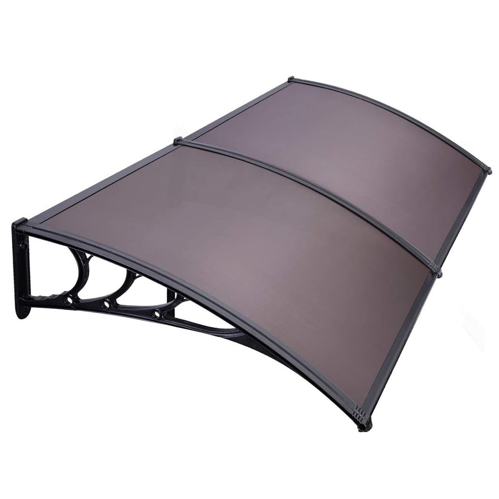 Same Code94201212200 x 100 Household Application Door & Window Rain Cover Eaves Canopy Brown & Black Bracket
