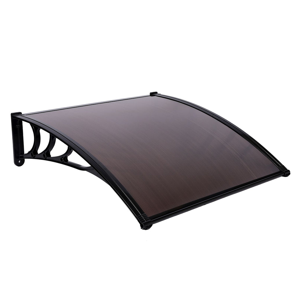 [Same Model Code: 43420714]100 x 100 Household Application Door & Window Rain Cover Eaves Canopy Brown & Black Bracket