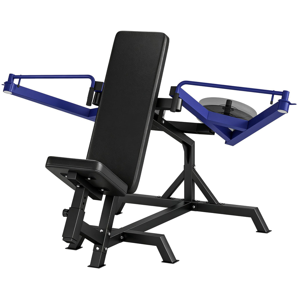 Seated Chest Press Machine, 660 lb Chest Fly Machine with Adjustable Lever Arms, Adjustable Seat, Dark Blue