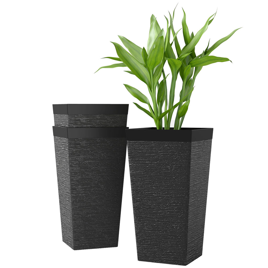 Set of 3 Plastic Flower Pots