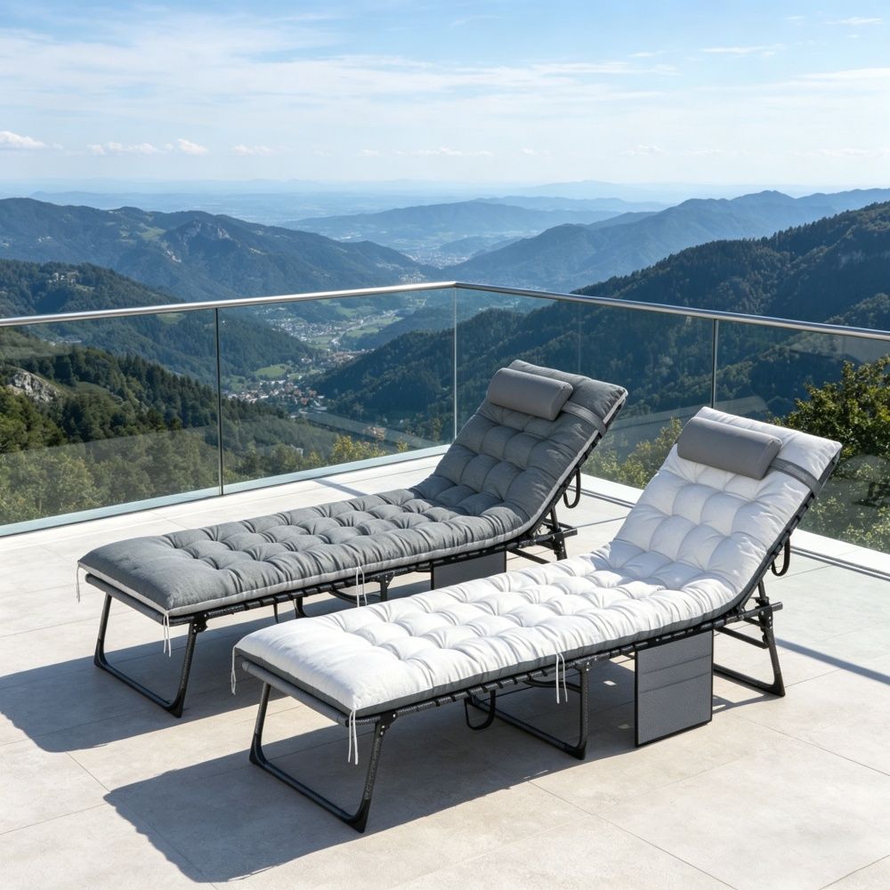 Set of two sun loungers