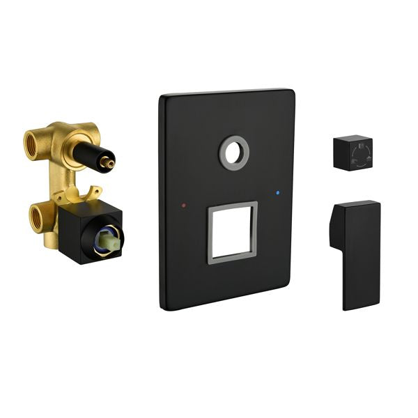 Shower System; 10-Inch Matte Black Full Body Shower System with Body Jets; Square Rainfall Shower Head; Handheld Shower; and 3 Functions Pressure Balance Shower Valve; Bathroom Luxury Faucet Set.