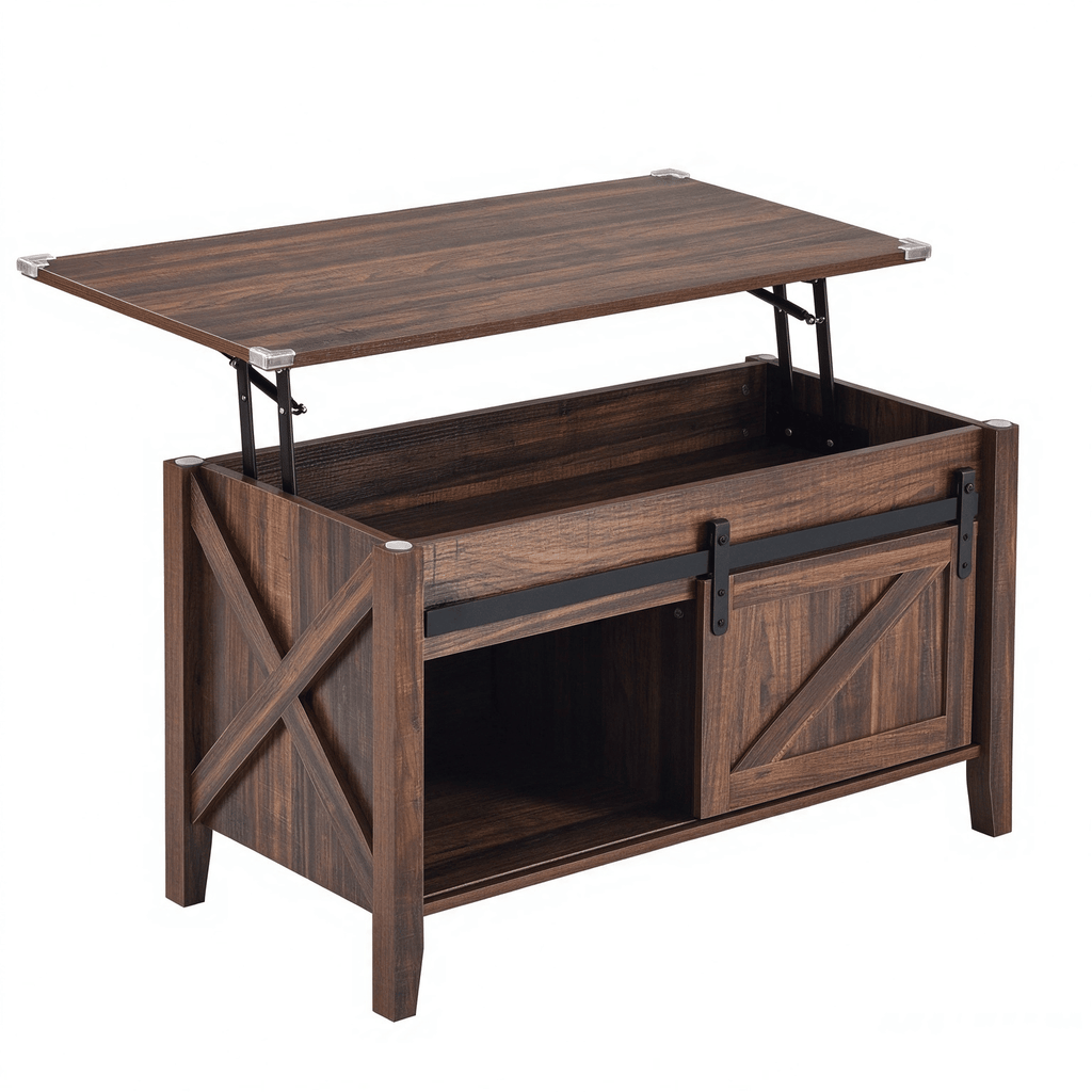 Side Table/Side Table Farmhouse with Waterproof Particle 91.5 X 48 X 47 Cm