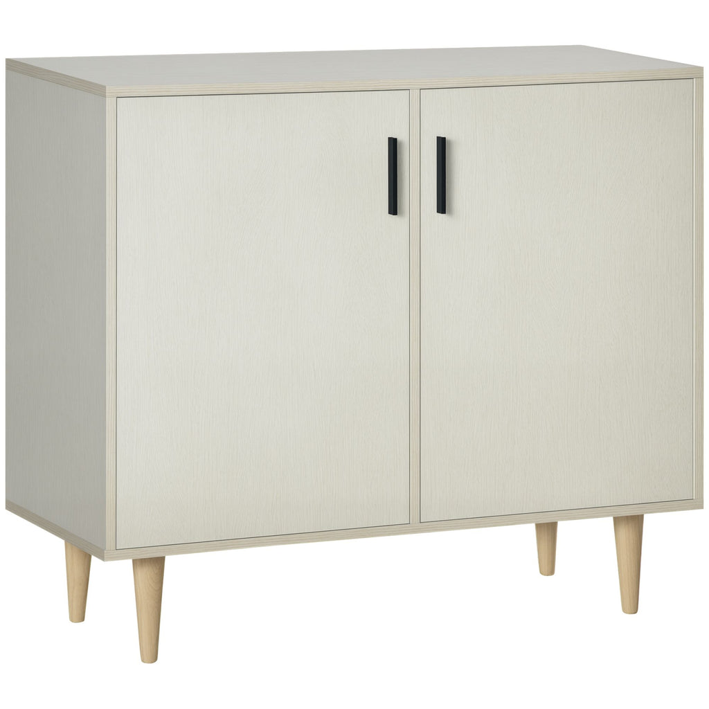 Sideboard Buffet Cabinet, Kitchen Cabinet, Accent Cabinet with Double Doors, Adjustable Shelves and Wood Legs for Living Room, Natural