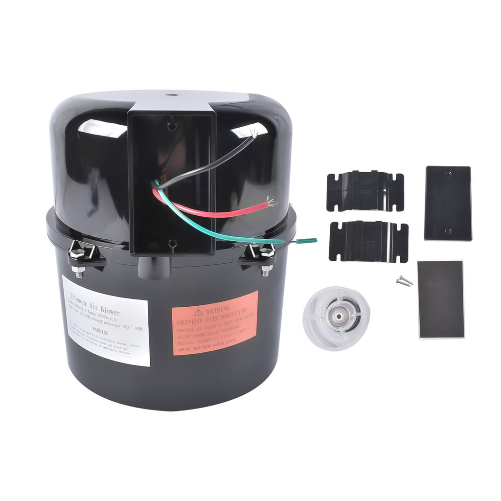 Silencer Pool Spa Hot Tub Blower Black 240 Volt 2 Horsepower Gas Powered Overload Protection 2" Plumbing 6320241