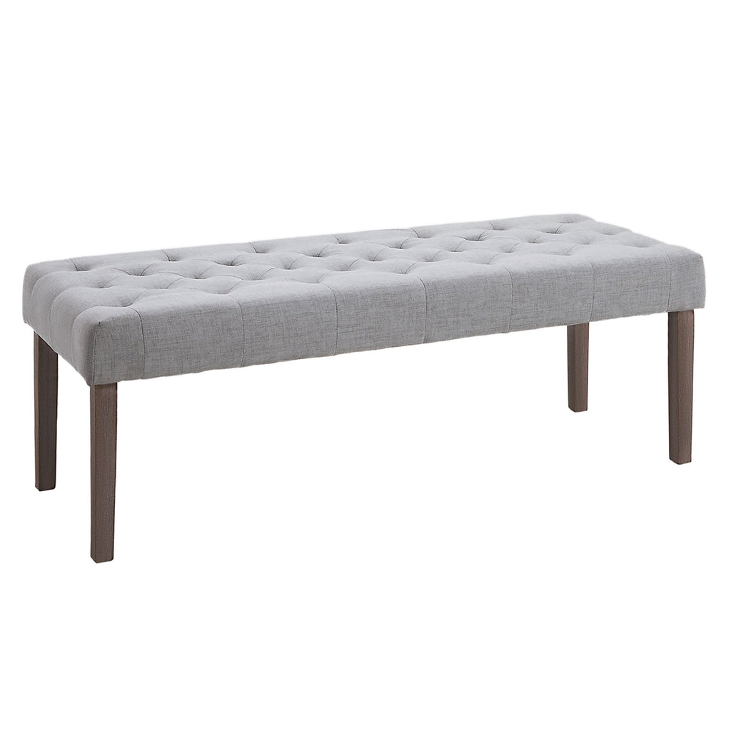 SimpleTufted Upholstered Ottoman Accent Bench with Soft Comfortable Cushion & Fashionable Modern Design Grey