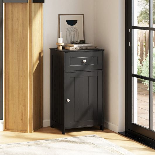 Single Door Bathroom Cabinet with Adjustable Shelf and Drawer
