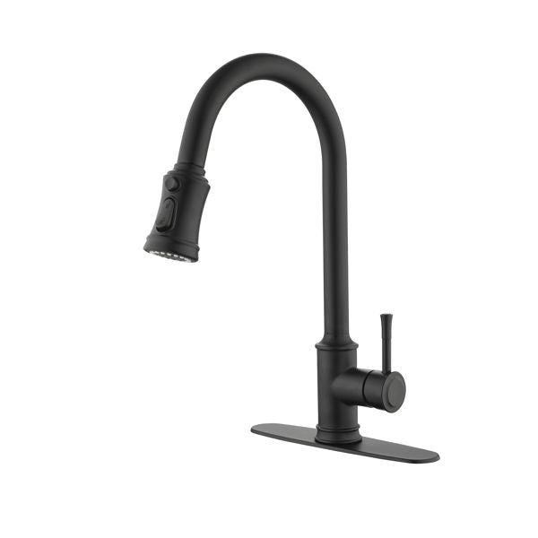 Single Handle High Arc Pull Out Kitchen Faucet; Single Level Stainless Steel Kitchen Sink Faucets with Pull Down Sprayer
