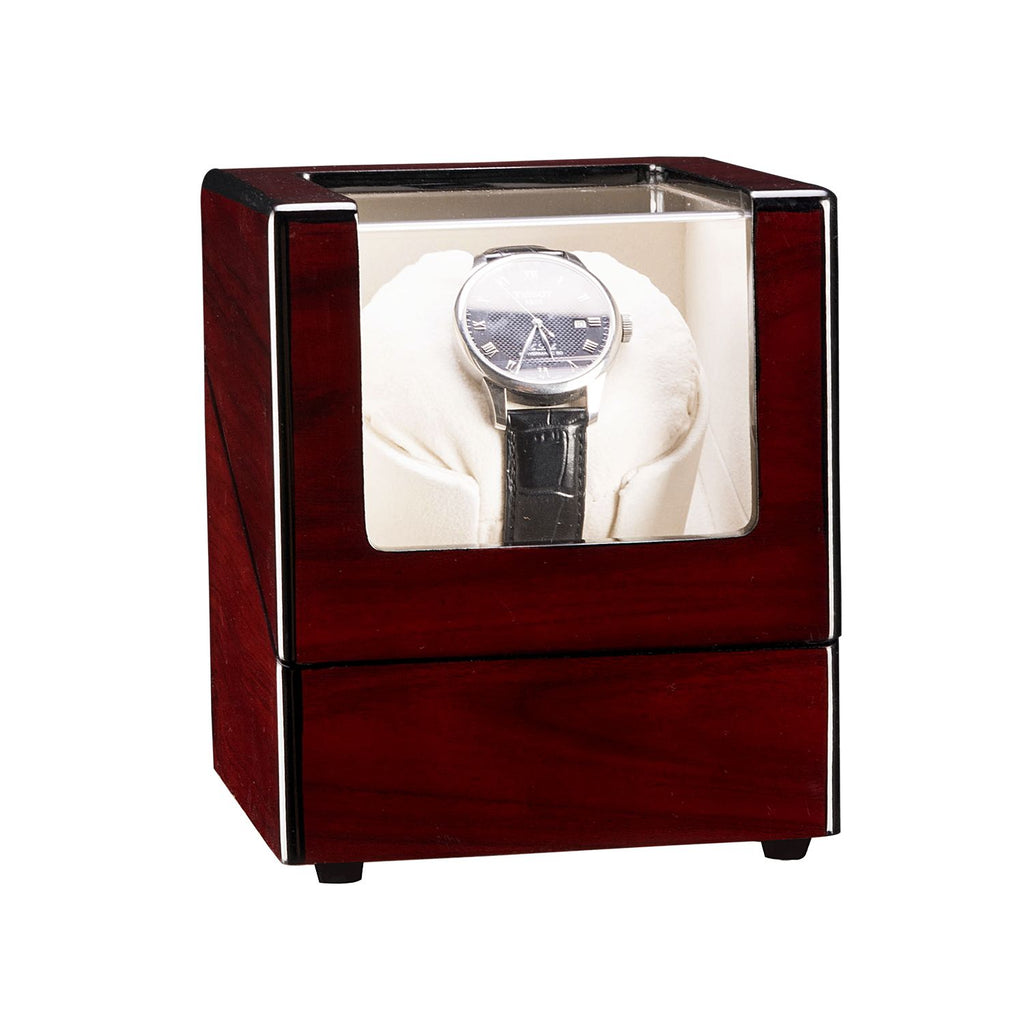 Single Watch Winder Automatic Rotation Wood Display Case Storage Organizer