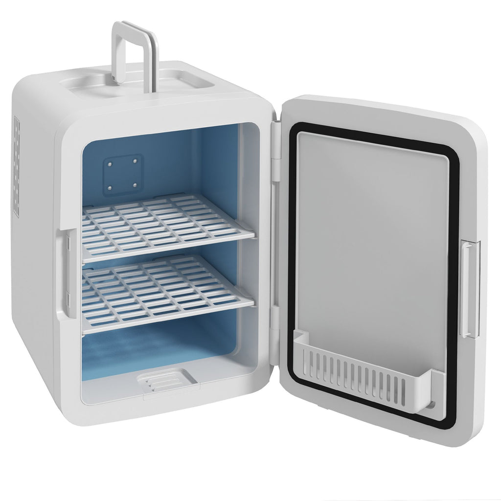 Skincare Fridge for Bedroom, Car with LED Mirror, Cooler and Warmer, AC/DC Powered Mini Fridge for Skincare, Beverage