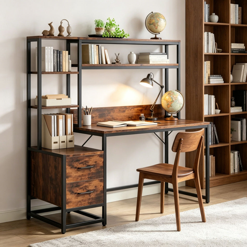 Sleek Computer Desk with 2 Drawers