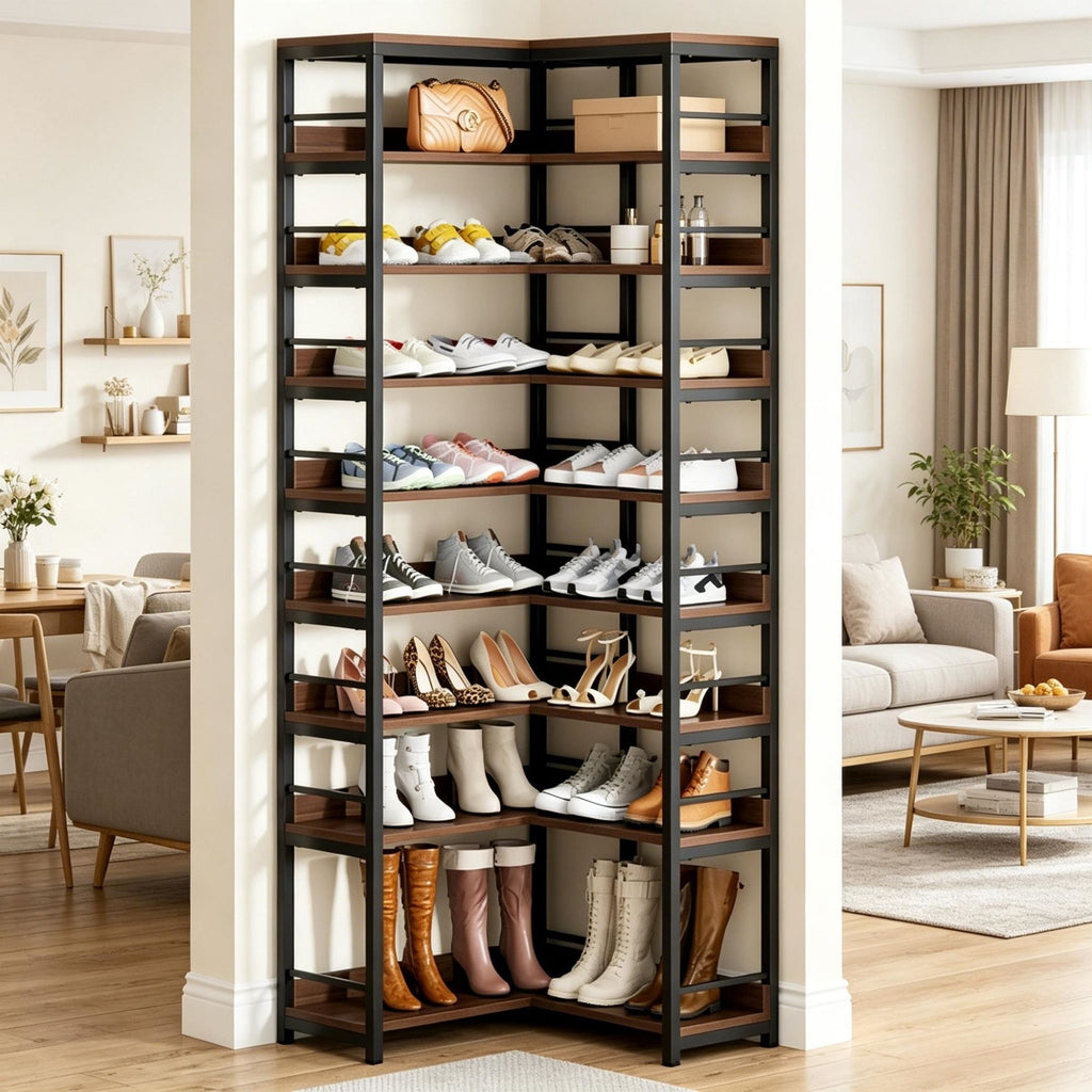 Sleek Shoe Cabinet with Space-Saving and Adjustable Feet for Bedroom