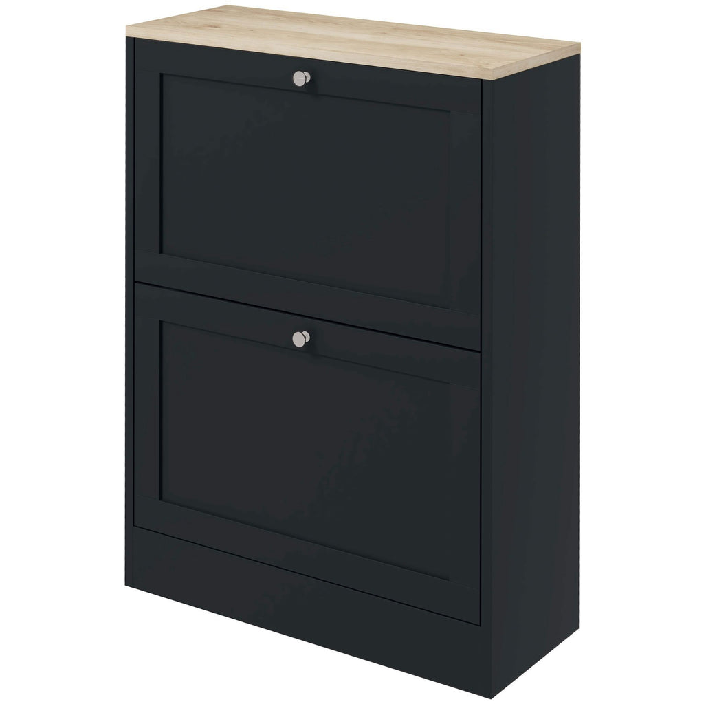 Slim Shoe Storage Cabinet, Modern Shoe Cabinet with 2 Flip Drawers and Adjustable Shelves for 12 Pairs, Black