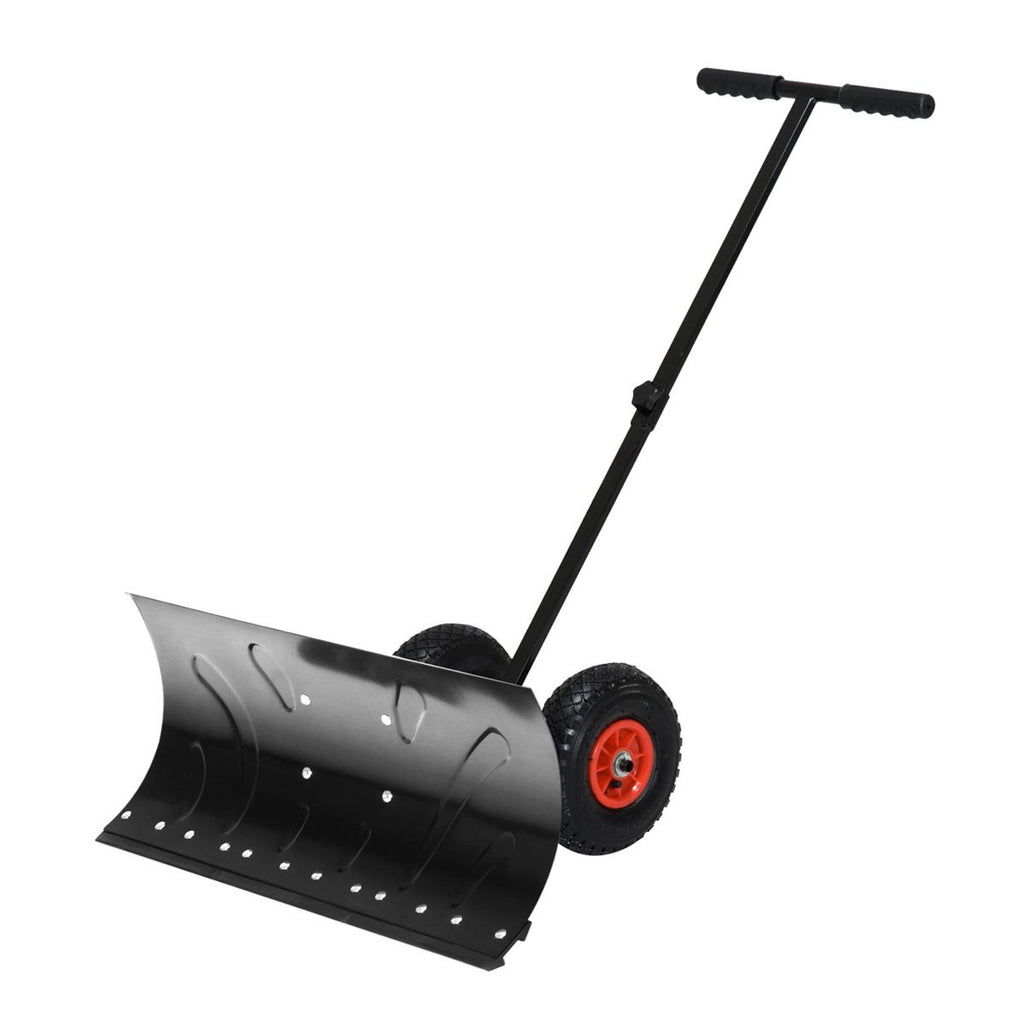Snow Shovel Rolling Pusher 31.75" x 29.25" x 42.25" Black