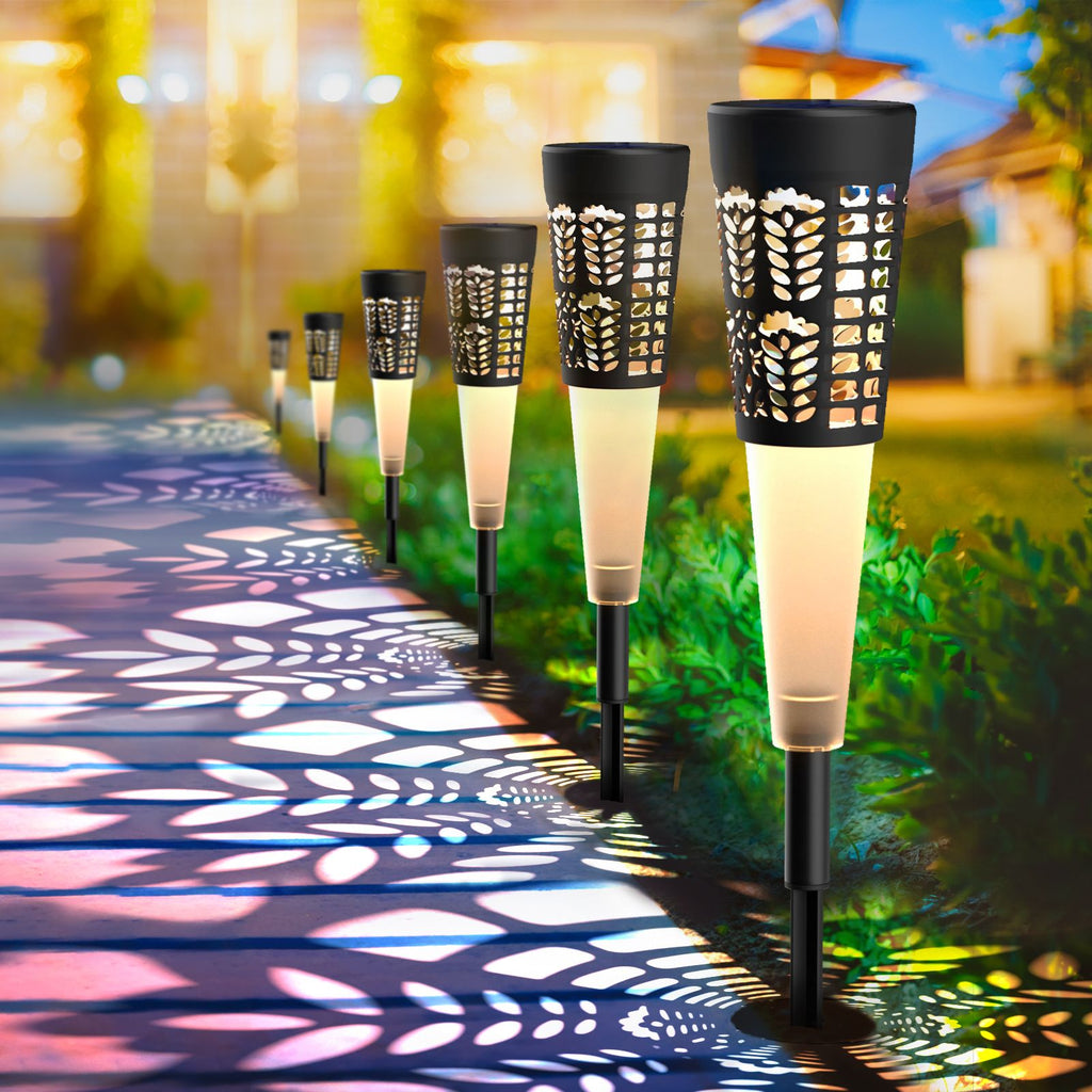 Solar Lights Outdoor Garden, Up to 20Hrs Super Bright Solar Pathway Lights, 6 Pack Solar Powered Landscape Lights, Auto On/Off Solar Lights Outdoor Decorative for Walkway XH