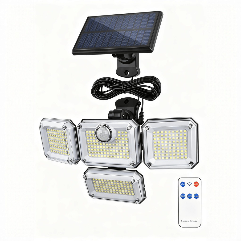 Solar Outdoor Lights with Motion Sensor, 333 LEDs Wide Angle Solar Lights,3 Modes Solar Lights 270°,Daylight White Remote Control , Waterproof Wall Light for Garage, Yard,2026NEW