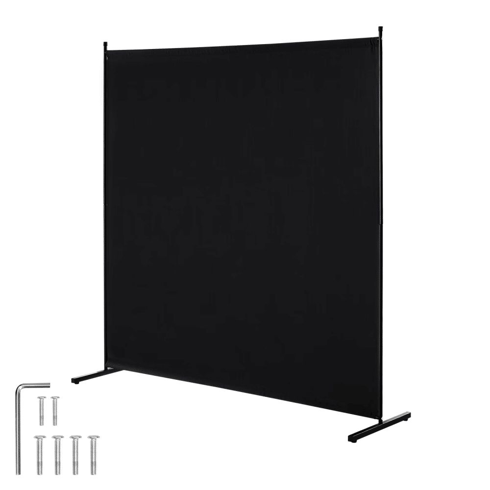 Space Partition, One-Panel Privacy Barrier, 6FT Indoor Privacy Shield, Segregation Screen for Spaces, Standalone Partition Panel for Workspace, Sleeping Area, Black