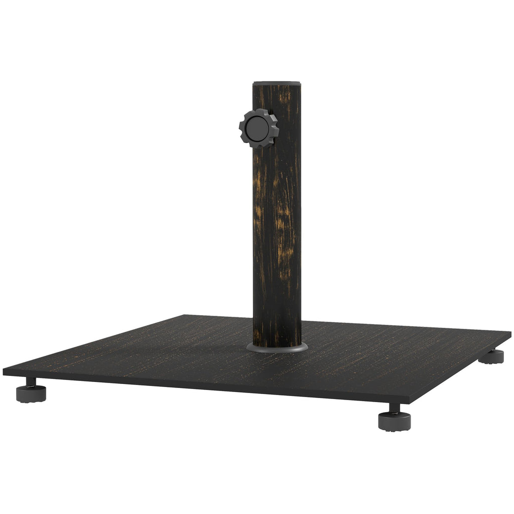 Square Patio Umbrella Base, 29 lbs Metal Umbrella Stand Base with Adjustable Foot Pads, Heavy Duty Patio Umbrella Holder for 1.5"/1.9" Umbrella Poles for Outdoor, Lawn, Poolside, Bronze