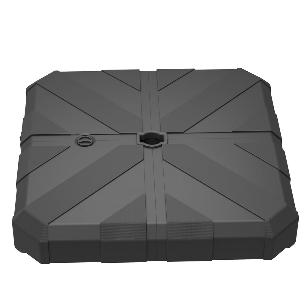 Square Patio Umbrella Base, Cantilever Offset Umbrella Base Heavy Duty Outdoor Umbrella Stand Base, Filled Up to 143lbs with Stand or 130lbs with Water for Garden Poolside, Black
