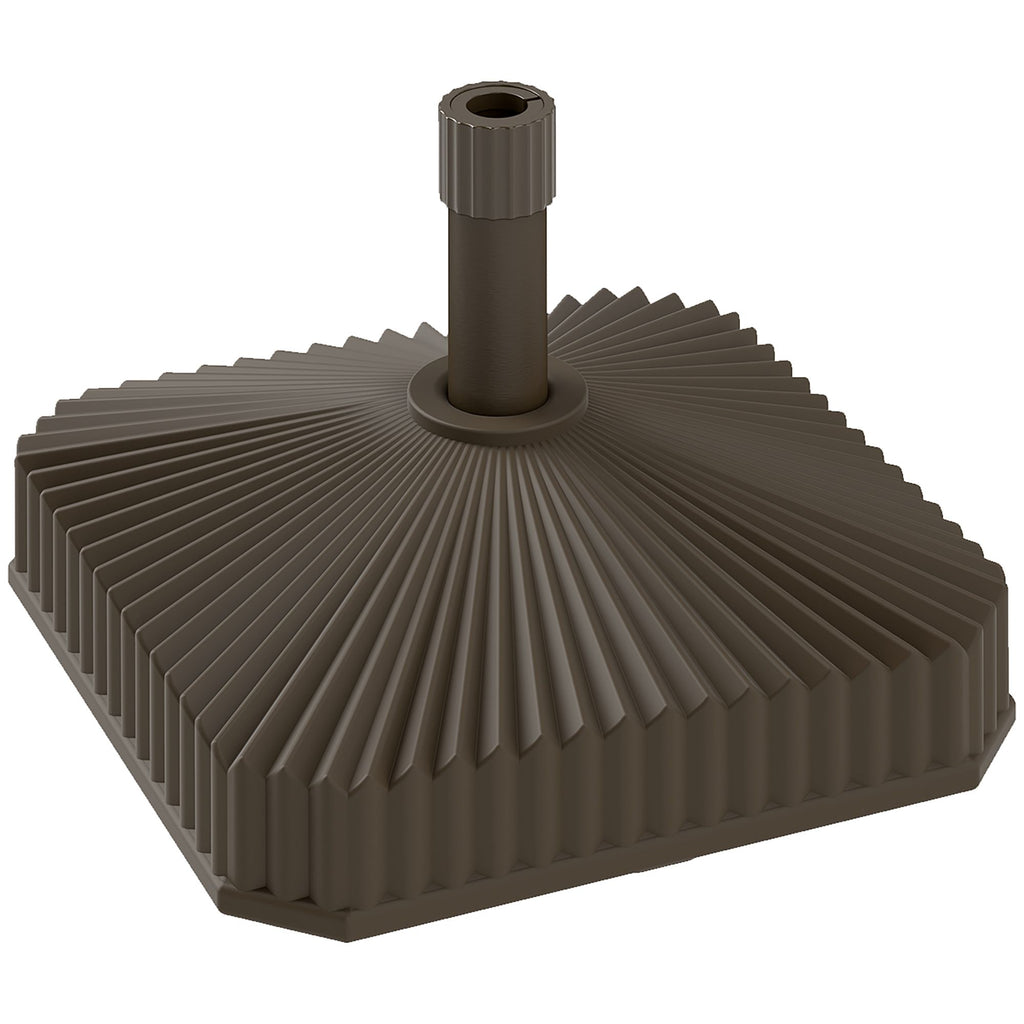 Square Patio Umbrella Base Holder, Heavy Duty Outdoor Umbrella Stand Base, Filled Up to 42lbs with Stand or 33lbs with Water for Garden, Poolside, Brown