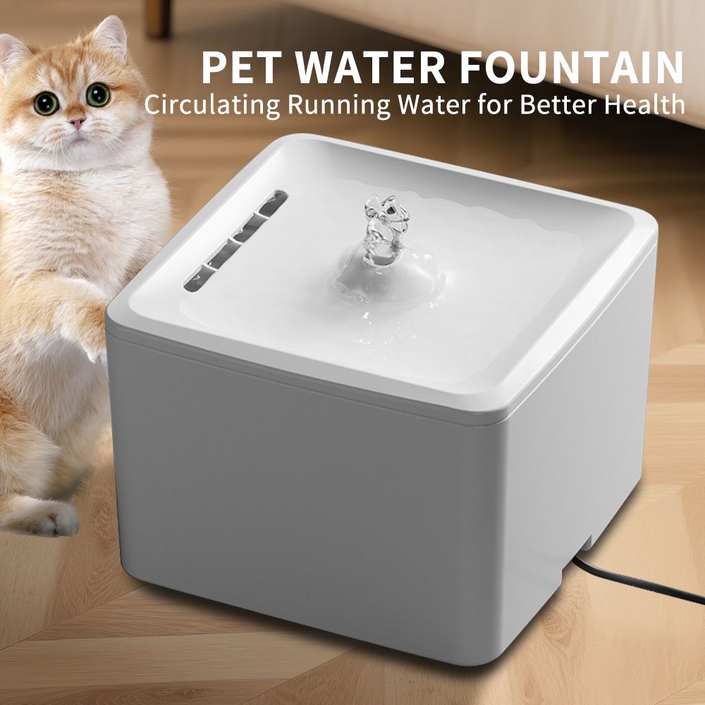 Square pet water dispenser, silent circulating water, multi-layer filtration, clean and hygienic, allowing cats and dogs to drink with peace of mind all day long
