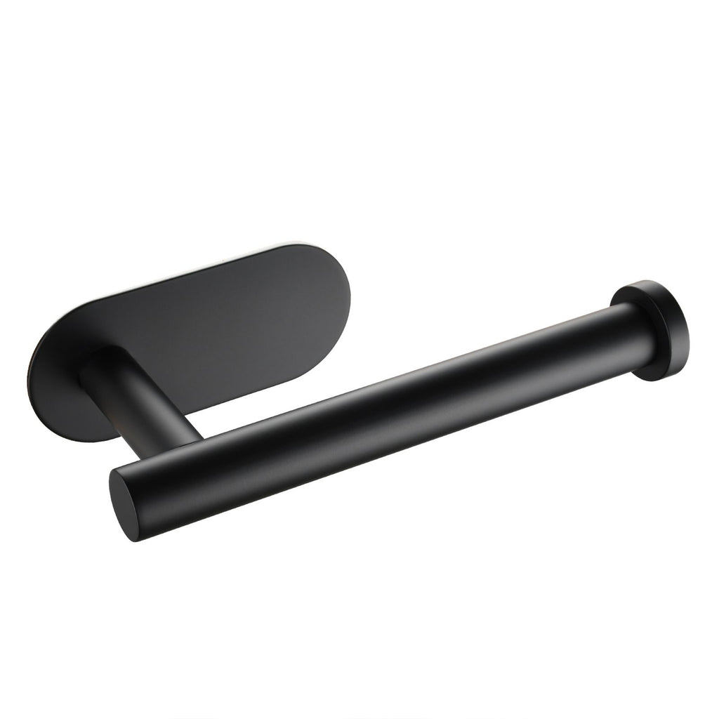 Stainless Steel Toilet Paper Holder Adhensive Tissue Paper Roll Holder for Bathroom Black