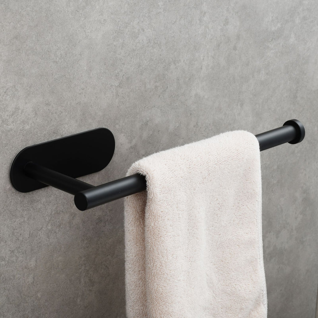 Stainless Steel Towel Holder Adhesive Lengthen Toilet Paper Holder for 2 Roll Papers, Black  YJ