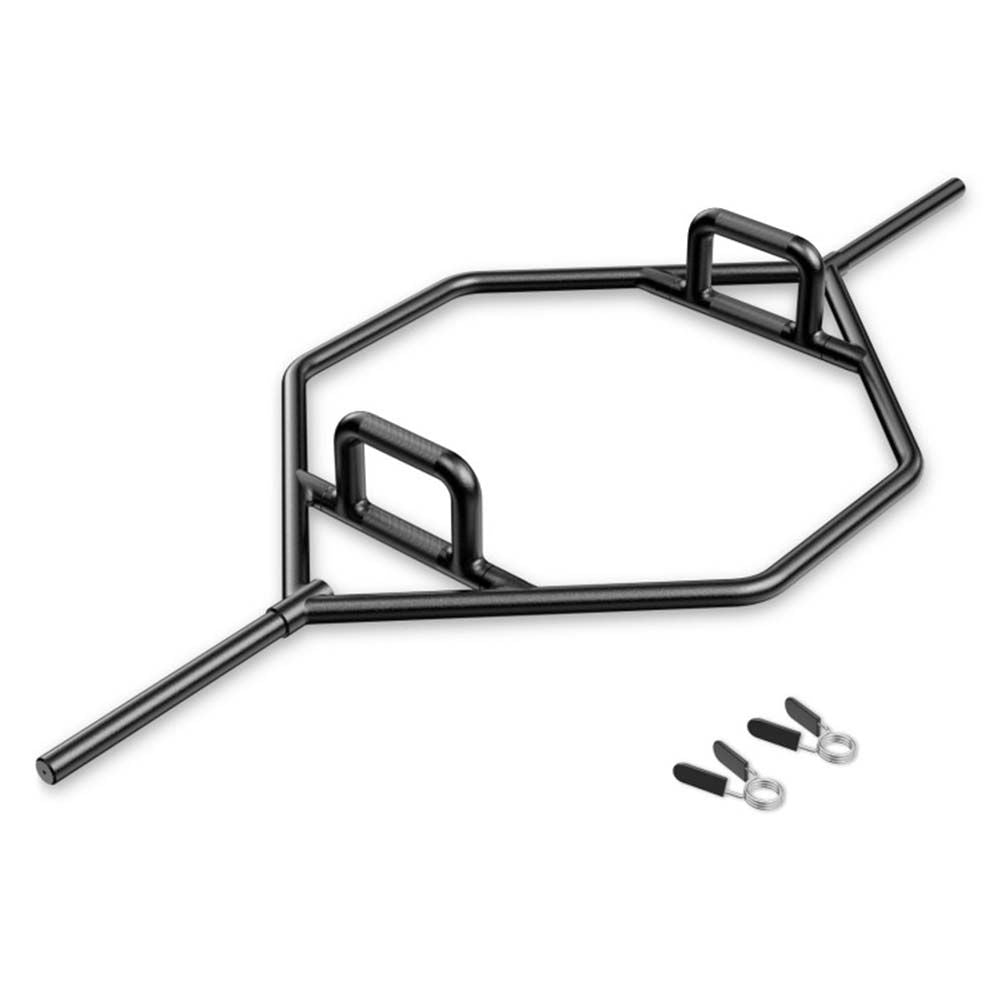 Standard Hex Trap Bar with 2 Spring Collars and Foldable Handle
