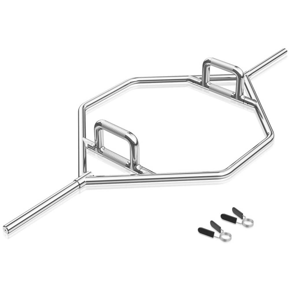 Standard Hex Trap Bar with 2 Spring Collars and Foldable Handle