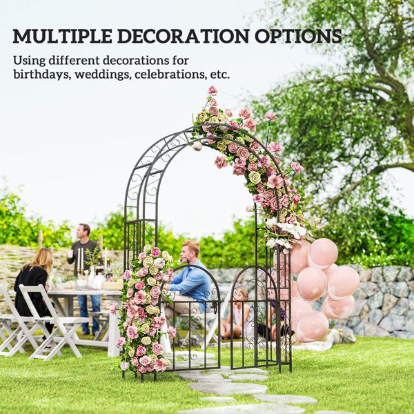 Steel Garden Arch with Gate ( Amazon Shipping)(Prohibited by WalMart)
