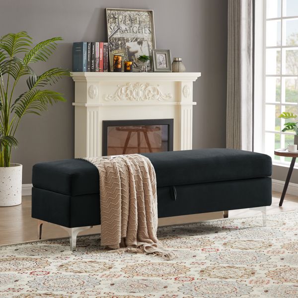 Storage Bench Solid Color 2 Seater Furniture Living Room Sofa Stool