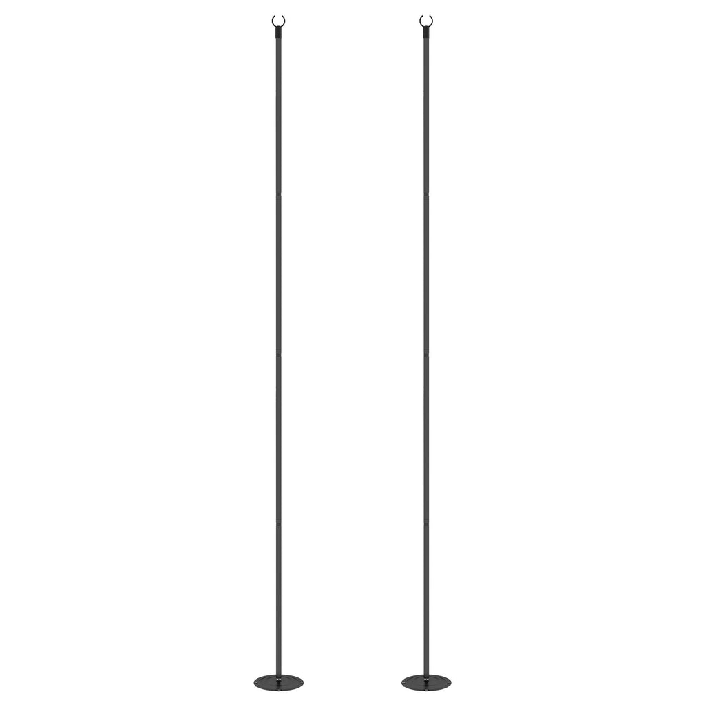 String Light Poles for Outside Hanging, Steel Lighting Stand for Patio Backyard Deck Wedding Party, 10FT, 2 Pack