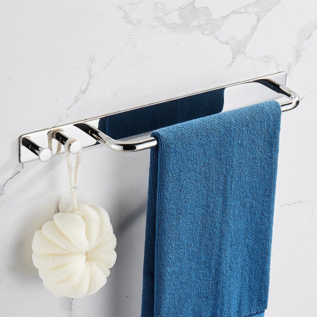 Strong Viscosity Adhesive Bright Polishing Towel Bar Holder Rack Robe Hook Kitchen Storage Rod Bathroom Accessories Rustproof 304 Stainless Steel KJ3M01YIN